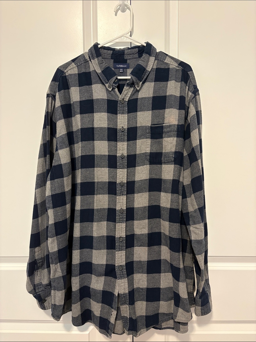 croft & barrow Navy and Gray Plaid Flannel Button-Down Shirt